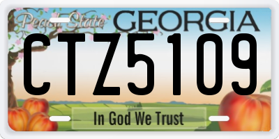 GA license plate CTZ5109