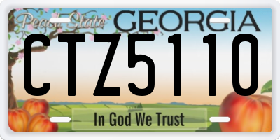 GA license plate CTZ5110