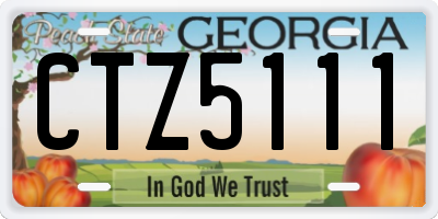 GA license plate CTZ5111
