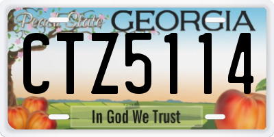 GA license plate CTZ5114