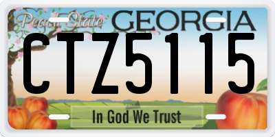 GA license plate CTZ5115