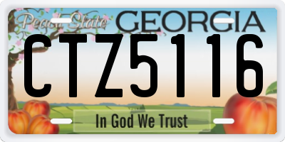 GA license plate CTZ5116