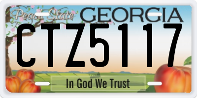 GA license plate CTZ5117