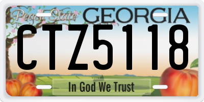 GA license plate CTZ5118