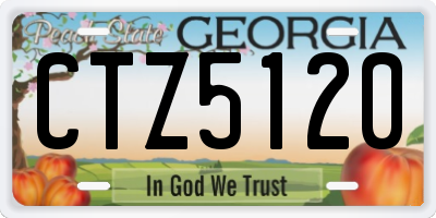 GA license plate CTZ5120