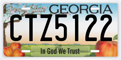 GA license plate CTZ5122