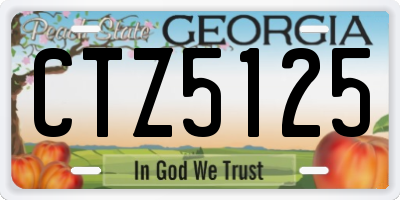GA license plate CTZ5125