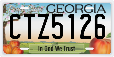 GA license plate CTZ5126