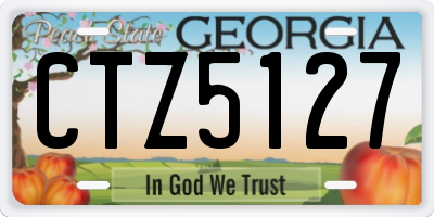 GA license plate CTZ5127