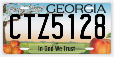 GA license plate CTZ5128