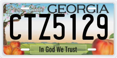 GA license plate CTZ5129