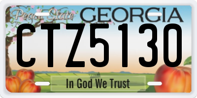 GA license plate CTZ5130