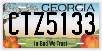 GA license plate CTZ5133