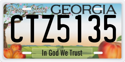 GA license plate CTZ5135