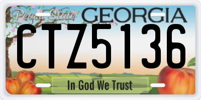 GA license plate CTZ5136