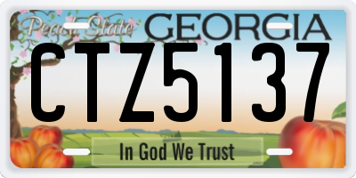 GA license plate CTZ5137