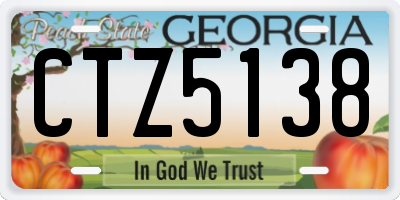 GA license plate CTZ5138