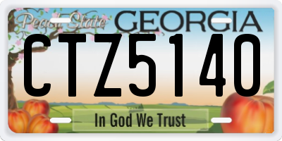 GA license plate CTZ5140