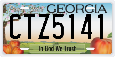 GA license plate CTZ5141