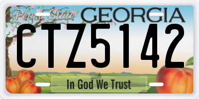 GA license plate CTZ5142