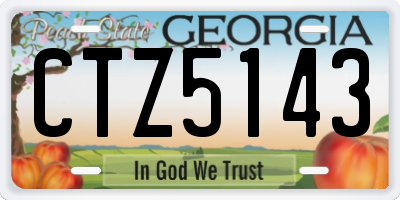 GA license plate CTZ5143