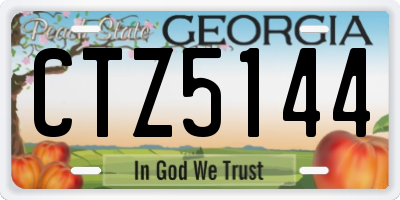 GA license plate CTZ5144