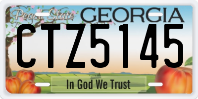GA license plate CTZ5145