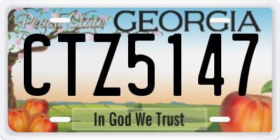 GA license plate CTZ5147