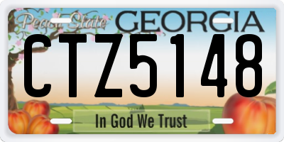 GA license plate CTZ5148