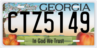 GA license plate CTZ5149