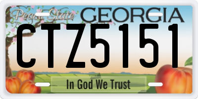 GA license plate CTZ5151