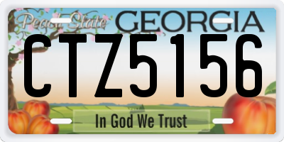 GA license plate CTZ5156