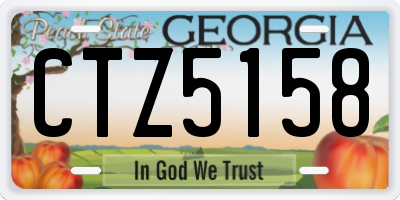 GA license plate CTZ5158