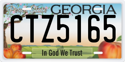 GA license plate CTZ5165