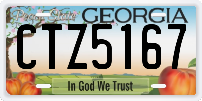 GA license plate CTZ5167