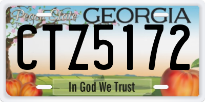 GA license plate CTZ5172
