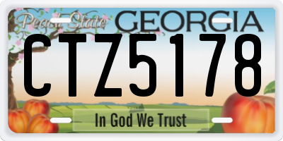 GA license plate CTZ5178