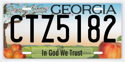 GA license plate CTZ5182