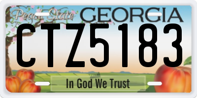 GA license plate CTZ5183