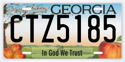 GA license plate CTZ5185