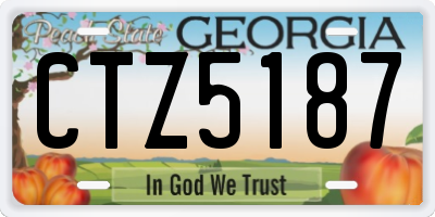 GA license plate CTZ5187