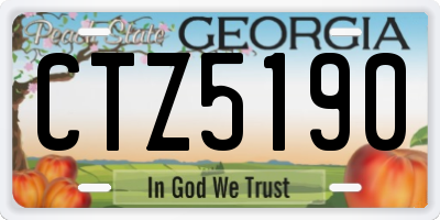 GA license plate CTZ5190