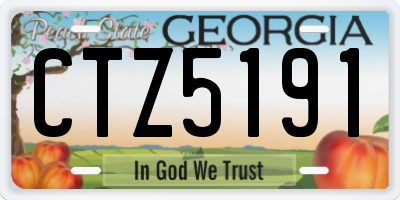 GA license plate CTZ5191