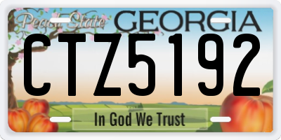 GA license plate CTZ5192