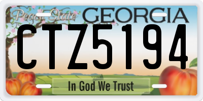 GA license plate CTZ5194