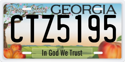 GA license plate CTZ5195