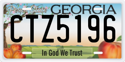 GA license plate CTZ5196
