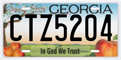 GA license plate CTZ5204