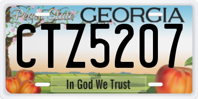 GA license plate CTZ5207