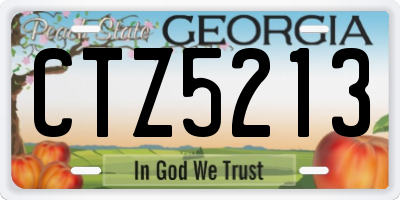 GA license plate CTZ5213